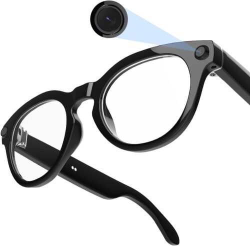 Smart AI Glasses with 80MP HD Camera, 1080P Video, Bluetooth/Wi-Fi, Voice Control & AI Recognition – Lightweight Hands-Free Glasses for Photography, Recording & Translation-T6 Anti-Blue Lights Lense