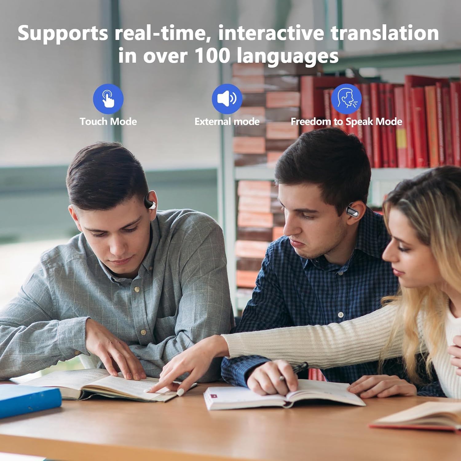 Translation Earbuds Real Time - AI 144 Language Translator Earbuds, Audifonos Traductores Inglés Español, 3-in-1 Translating Device, Translate Ear Buds for Travel Business Learning with Charging Case - Image 6