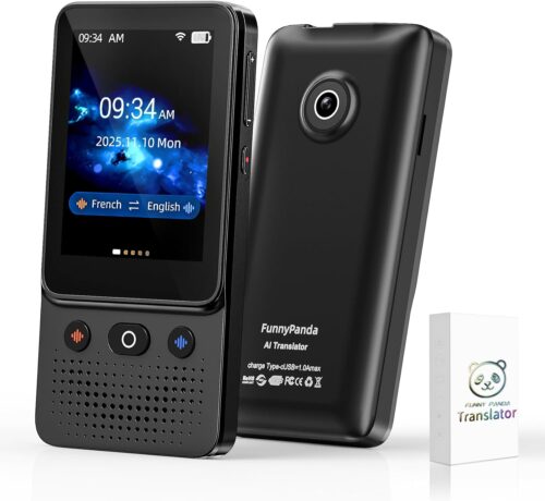 Ai Language Translator Device, 2025 Instant Voice Translator Device T21 Wi-Fi Available, Two-Way 138 Languages Ai Translator Offline Recording Photo Translation Device for Business Travel Study