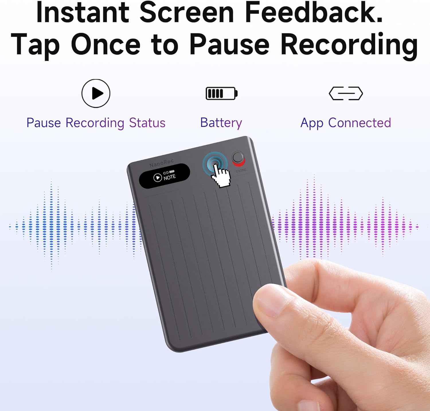 AI Voice Recorder, 64GB Audio Note Recorder – 73H Battery, USB-C Fast Charge, Magnetic Clip, 118-Language Transcription, AI Noise Cancellation, App Control, for Lectures, Meetings, Calls- Gray - Image 7
