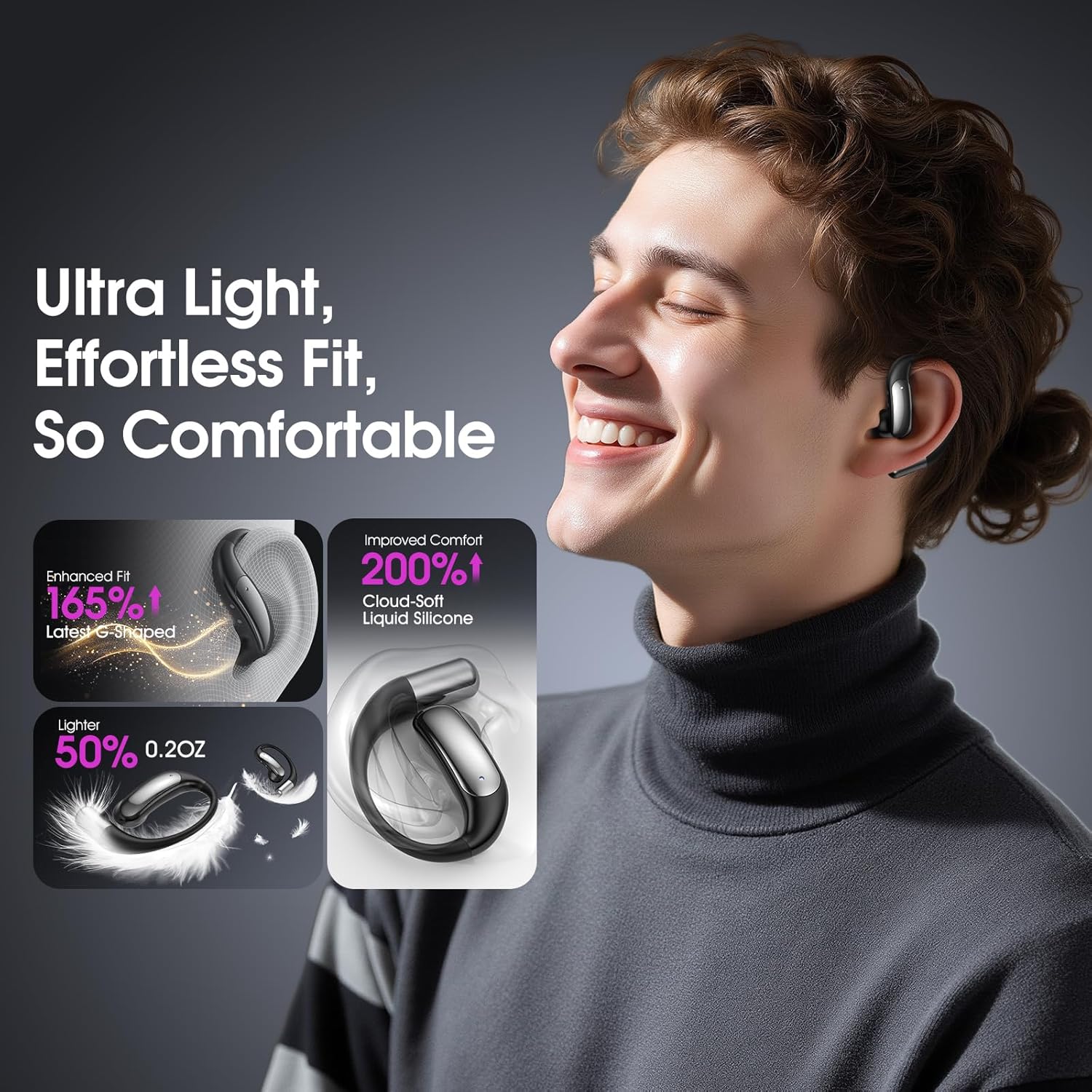 AI Translation Earbuds Real Time with 5 Powerful AI Assistants, 2025 New Ultra-Light Translator Earbuds with 6 Modes, 144 Languages, Voice & Video Call, Ideal for Travel, Business, Learning (Black) - Image 5